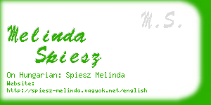 melinda spiesz business card